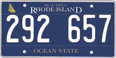 RI license plate 292657
