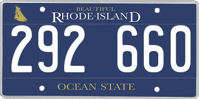 RI license plate 292660