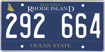 RI license plate 292664