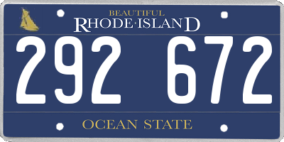 RI license plate 292672