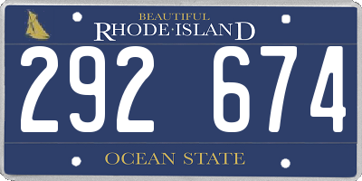 RI license plate 292674