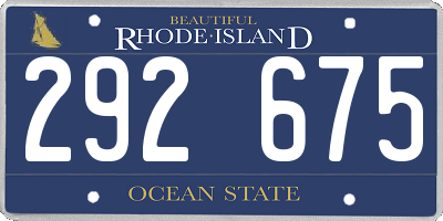 RI license plate 292675