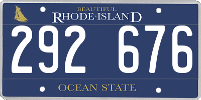 RI license plate 292676