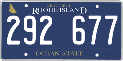 RI license plate 292677