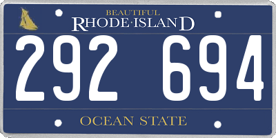 RI license plate 292694