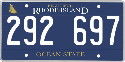 RI license plate 292697