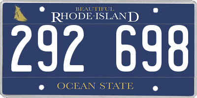 RI license plate 292698