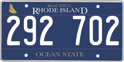 RI license plate 292702