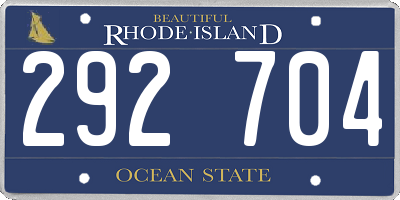 RI license plate 292704
