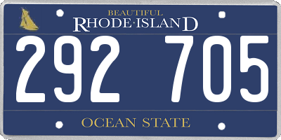 RI license plate 292705