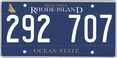 RI license plate 292707