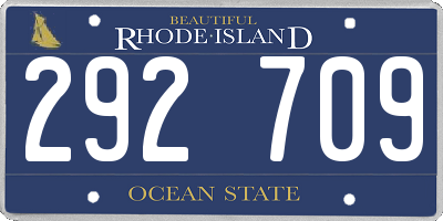 RI license plate 292709