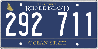 RI license plate 292711