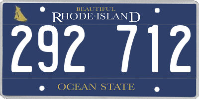RI license plate 292712