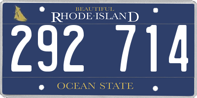 RI license plate 292714