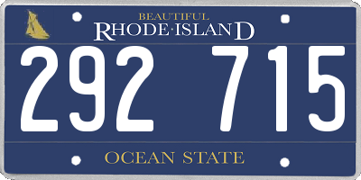 RI license plate 292715