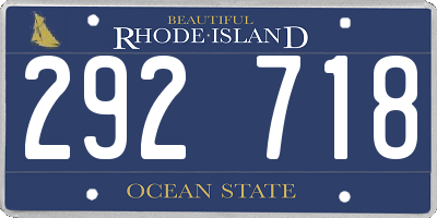 RI license plate 292718