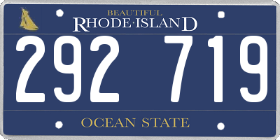 RI license plate 292719