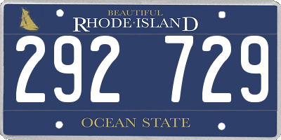 RI license plate 292729
