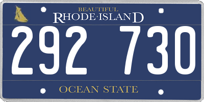 RI license plate 292730