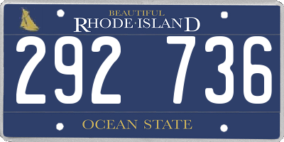 RI license plate 292736