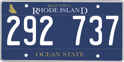 RI license plate 292737