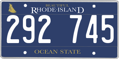 RI license plate 292745