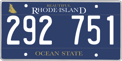 RI license plate 292751