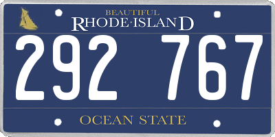 RI license plate 292767
