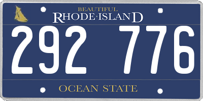 RI license plate 292776