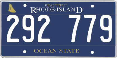 RI license plate 292779