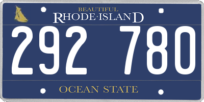 RI license plate 292780