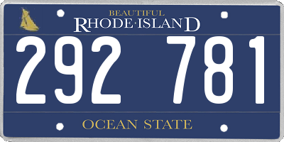 RI license plate 292781