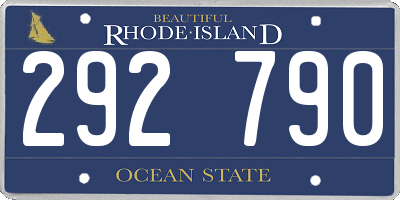 RI license plate 292790