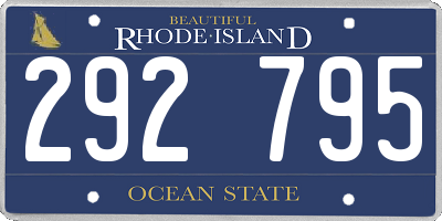 RI license plate 292795