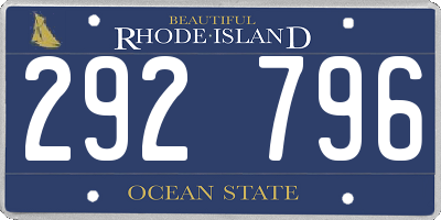RI license plate 292796