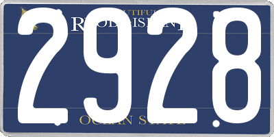 RI license plate 2928