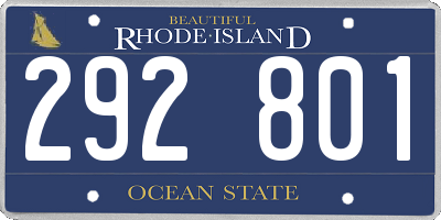 RI license plate 292801