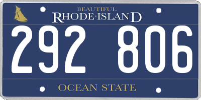 RI license plate 292806