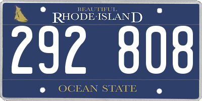 RI license plate 292808