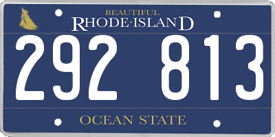 RI license plate 292813