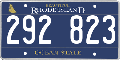 RI license plate 292823