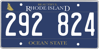 RI license plate 292824