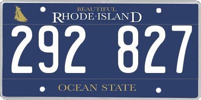 RI license plate 292827
