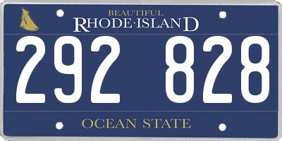 RI license plate 292828