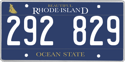 RI license plate 292829