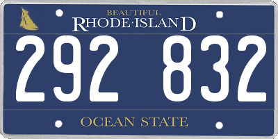 RI license plate 292832