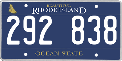 RI license plate 292838