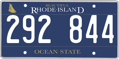 RI license plate 292844