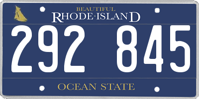 RI license plate 292845